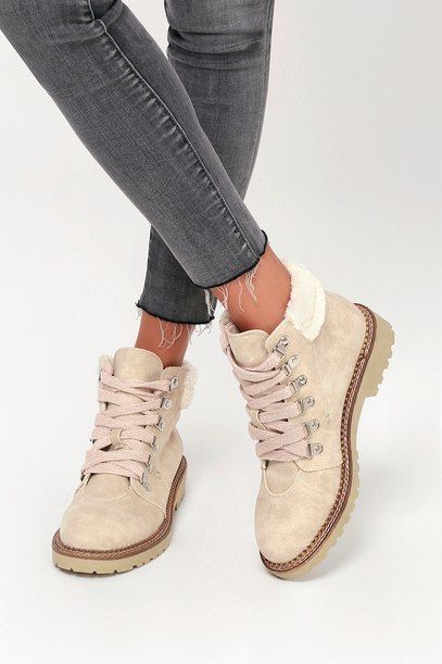 cream lace up ankle boots